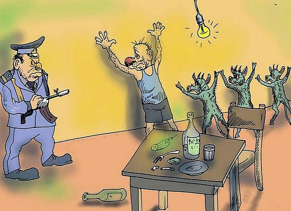 Таким образом как только черт спрятал. Черт карикатура. анекдоты про чертей. белая горячка карикатура. алкоголик черти карикатура.