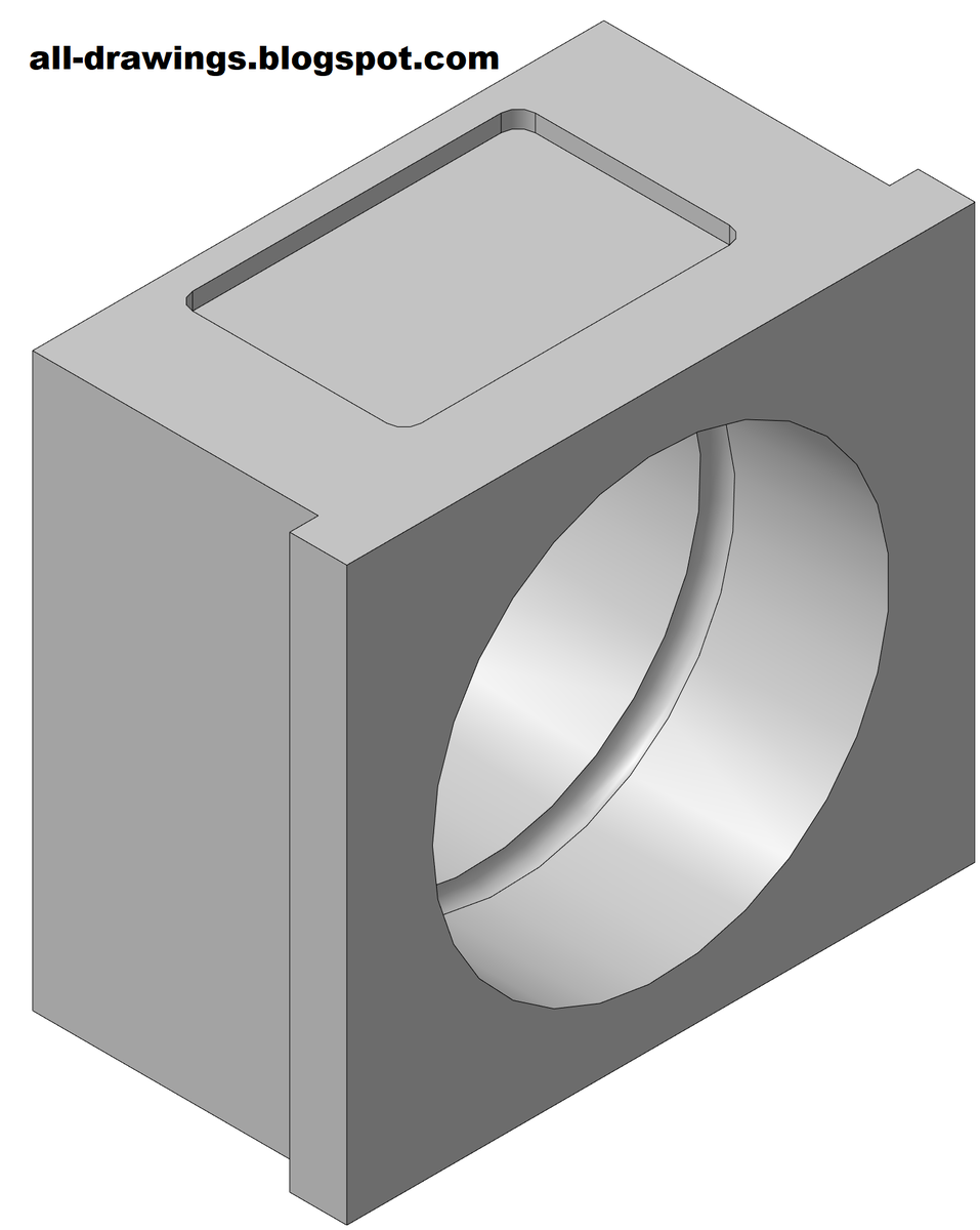 3D модель и чертеж опоры цапфы валка для прокатных вальцов