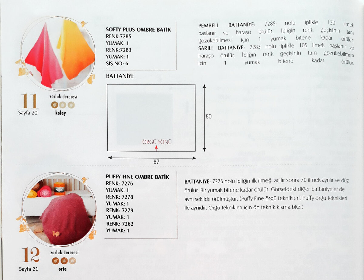 Схемы и информация о пряже