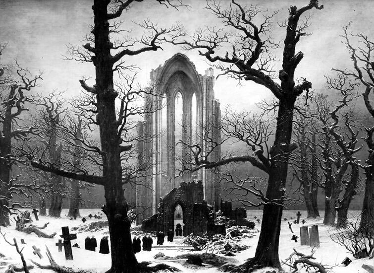 «Монастырское кладбище под снегом», Каспар Давид Фридрих