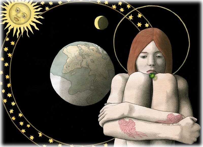 © Андрей Машковцев. Начало. 2015. Чернила, акварель на бумаге, 27x37 см.