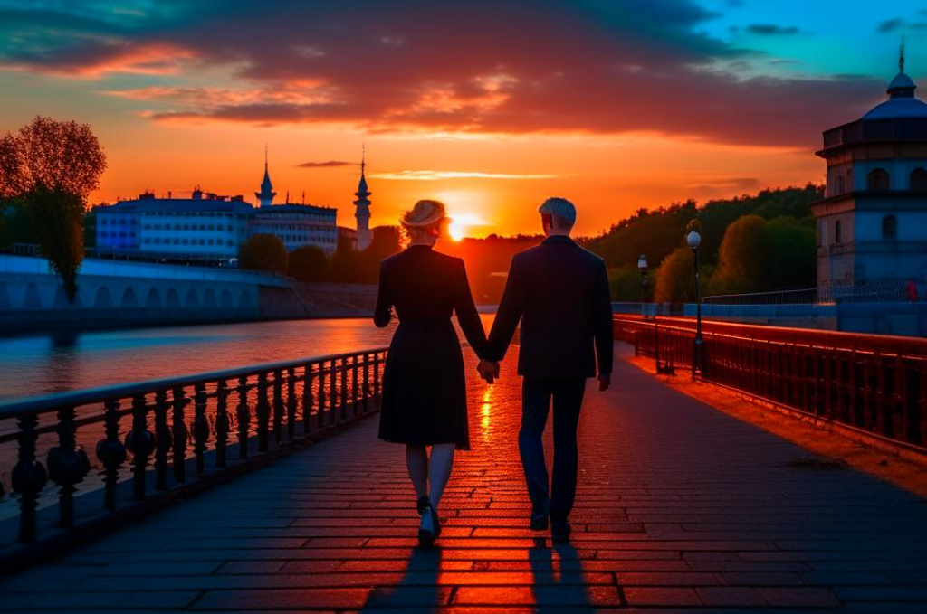 Kandinsky 2.2 Вариант свидания Прогулка по вечернему городу 