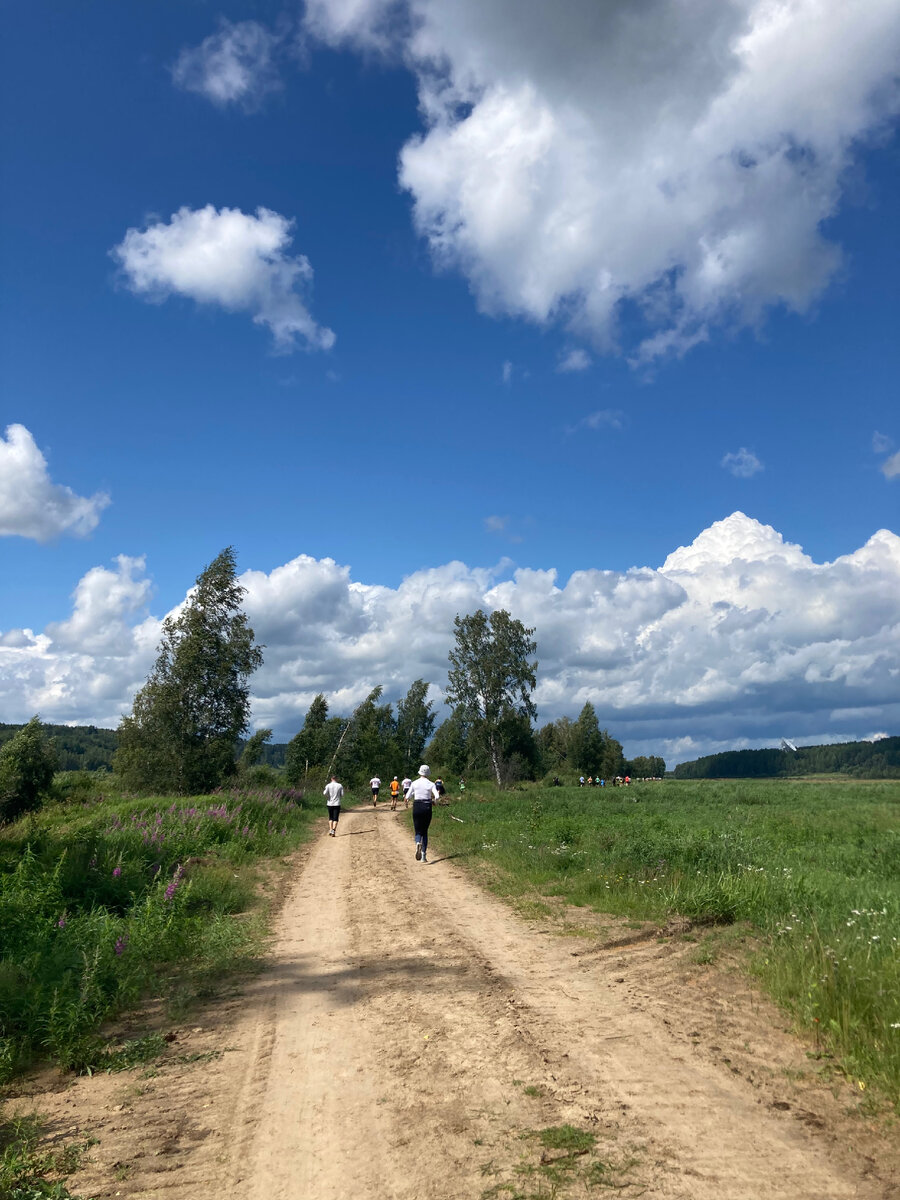 Дорога на разворот. Вдали справа виднеется тарелка