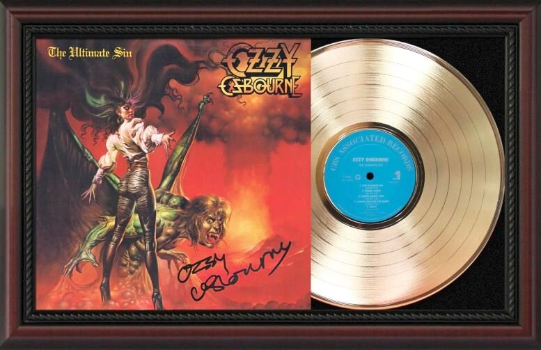 Американский "платиновый" диск Ozzy Osbourne «The Ultimate Sin», 1986 г. с автографом Маэстро