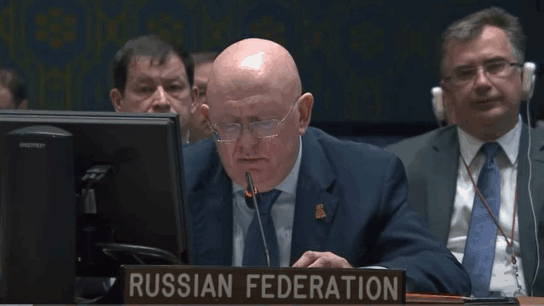 Василий Небензя выступает с трибуны ООН
