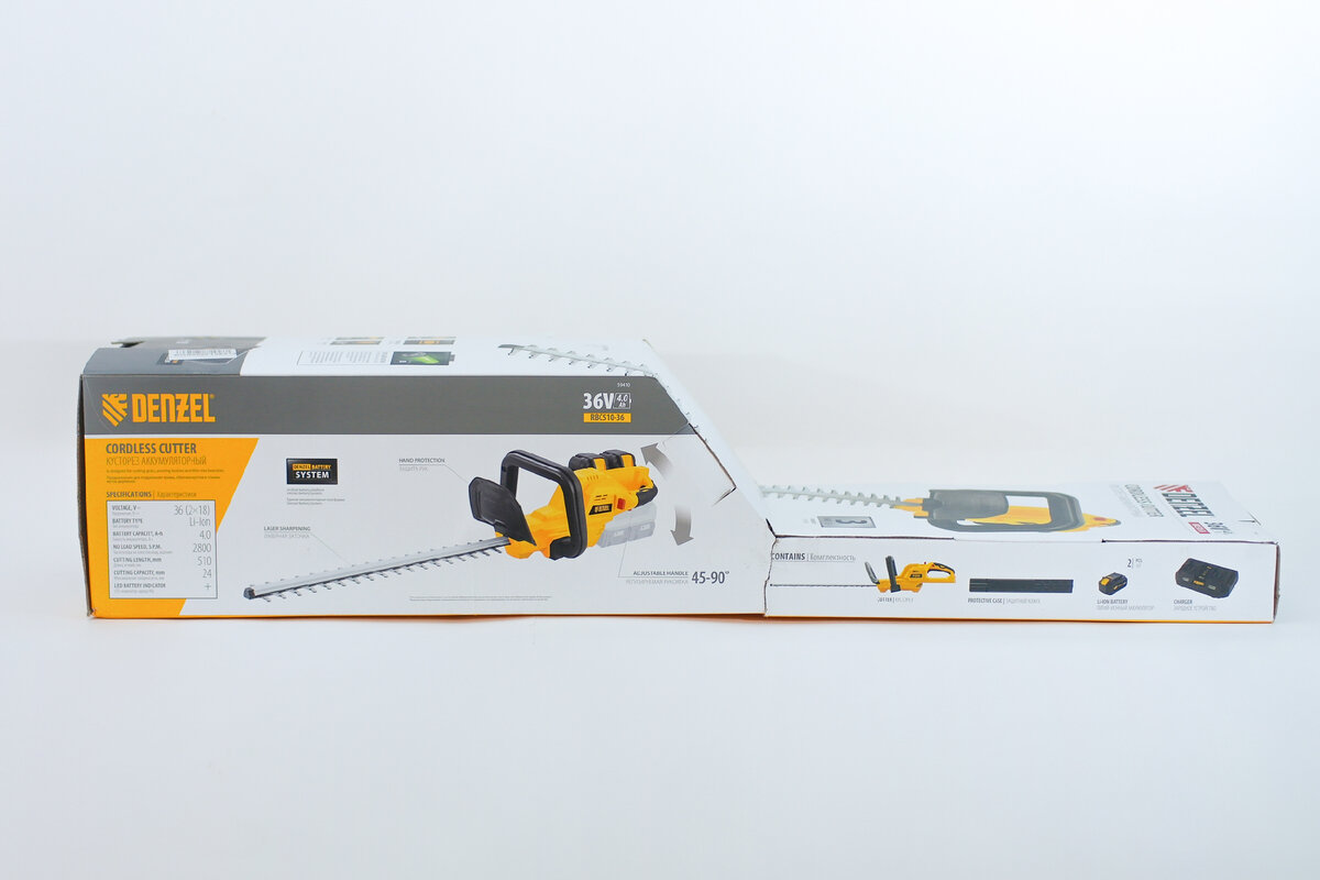 Denzel RBC510-36 Cordless Brush Cutter – аккумуляторный садовый кусторез с мощным коллекторным электромотором на 36V, комплектующийся сразу двумя аккумуляторами. Что из этого вышло, узнаем далее.-2-2