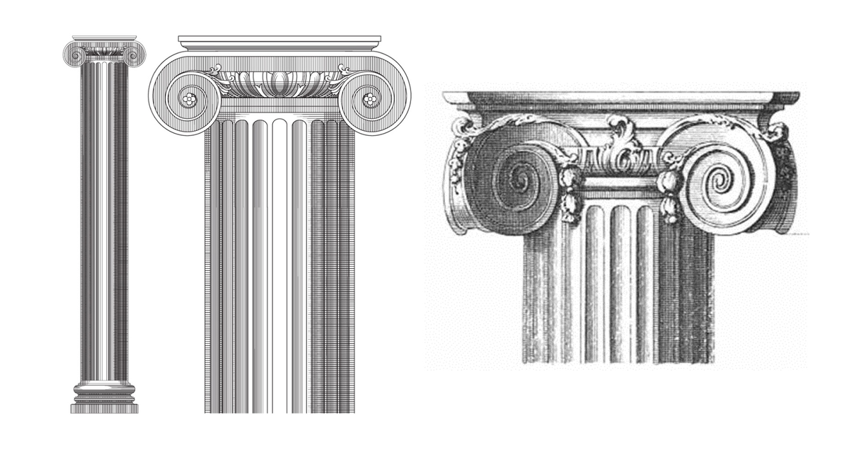 Ионический ордер, капитель колонны