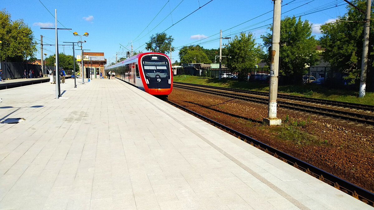 Поезд "Иволга 3.0" на линии будущего "МЦД-3" в середине июля 2023 года, фото автора