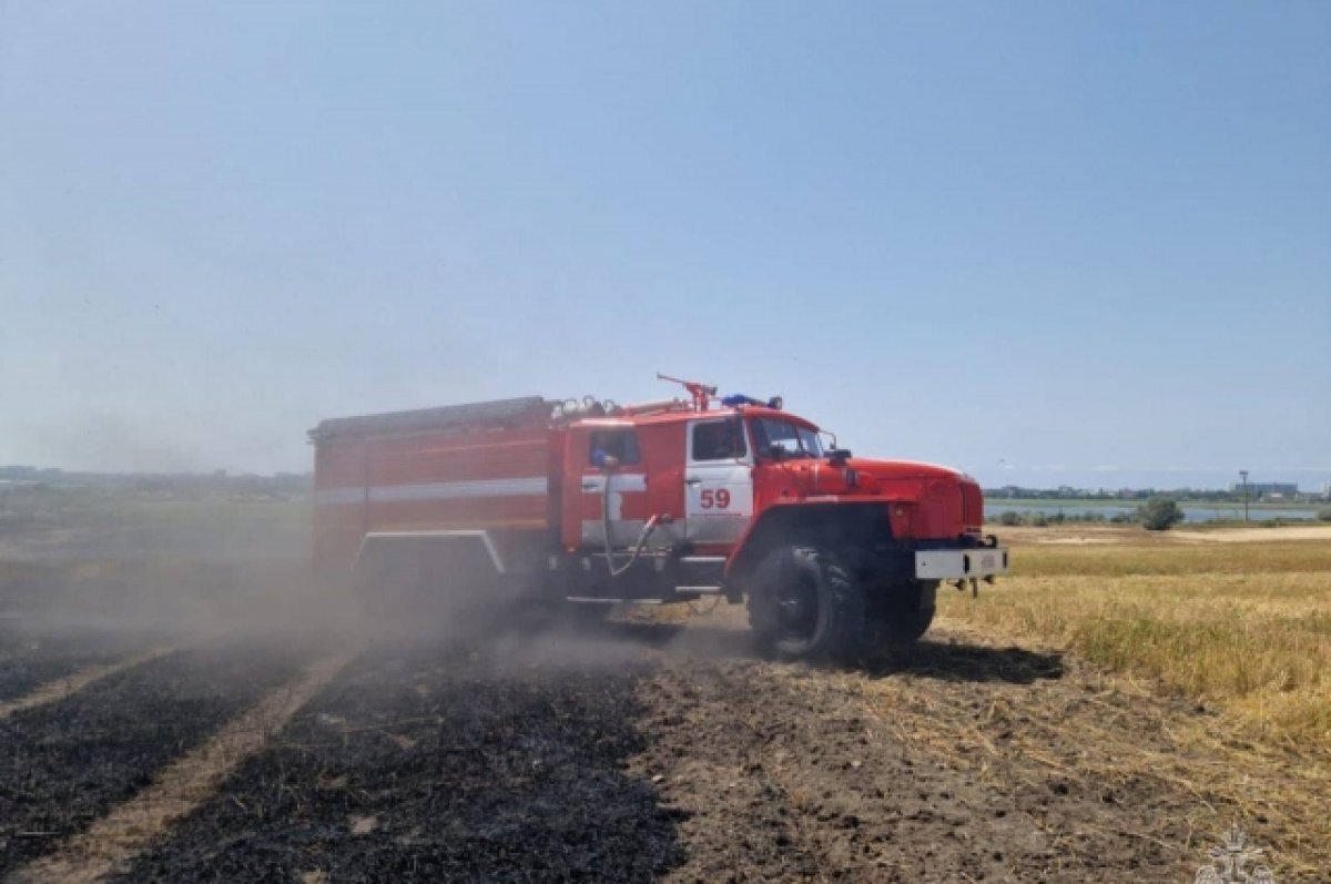   В Анапе загорелась сухая трава, площадь пожара увеличилась до 1600 кв. м.