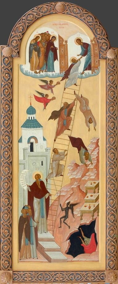Лествица монашеского жития. Современная икона.