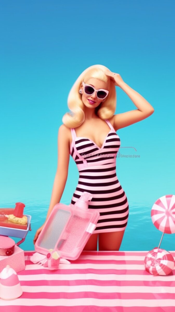 Барби с моим лицом. Создано в нейросети.