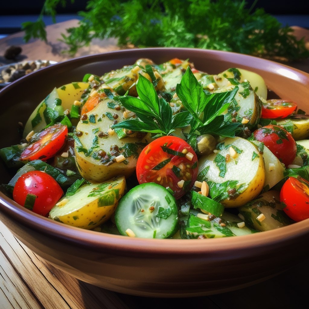 Летний салат с молодым картофелем