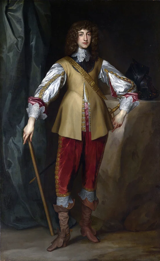 Портрет принца Руперта, графа Палатина (1619-1682), 1637 год работы Антониса ван Дейка. Руперт рано получил известность как командир кавалерии короля Англии Карла I (годы правления 1625–1649) во время Гражданских войн в Англии (1642–1651). (Национальная галерея Лондона)