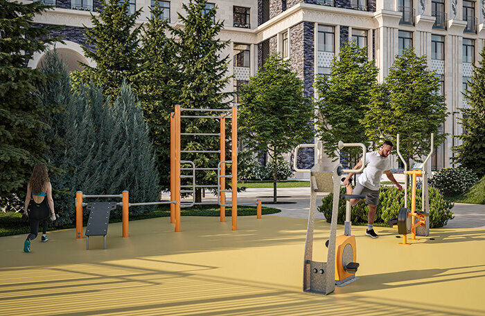    Спортивная площадка у дома « Достижение». Фото: пресс-служба