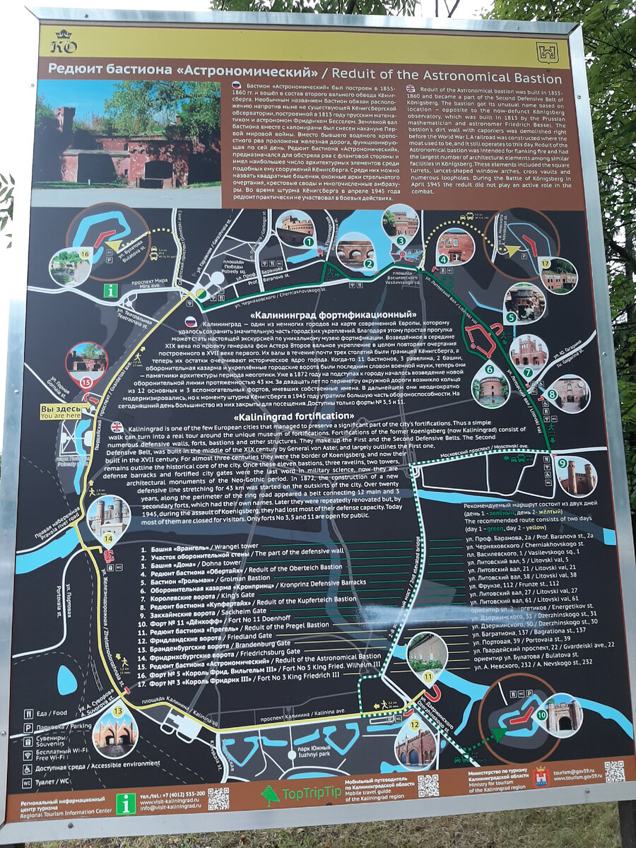Информационный стенд, где описаны форты Калининграда. Фото автора канала
