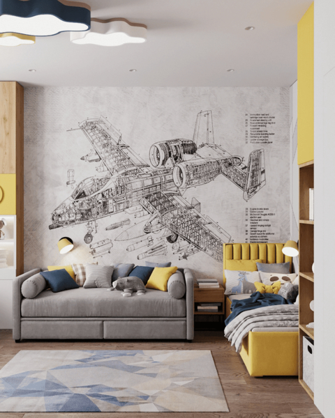 Вариант оформления стены