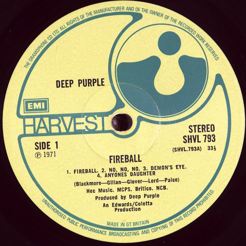 Deep purple demons eye. Обложки пластинок Deep Purple. Круг виниловой пластинки Deep Purple. Deep Purple Fireball 1971. Deep Purple 1971.