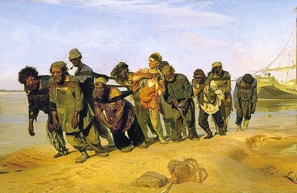 Картина И. Е. Репина «Бурлаки на Волге»