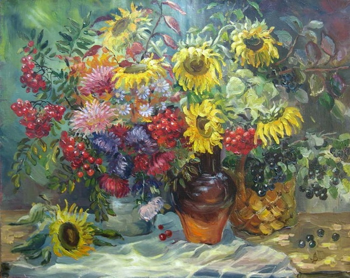 Зинаида Ведешина. Подсолнухи