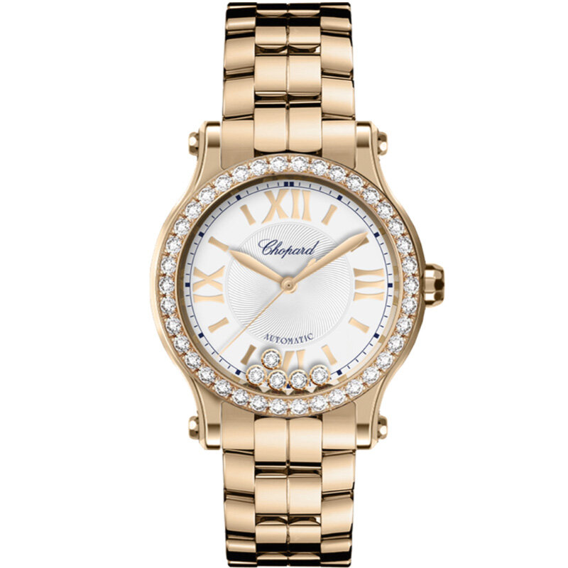 Часы Chopard Happy Sport в 33 мм корпусе из розового золота с бриллиантами