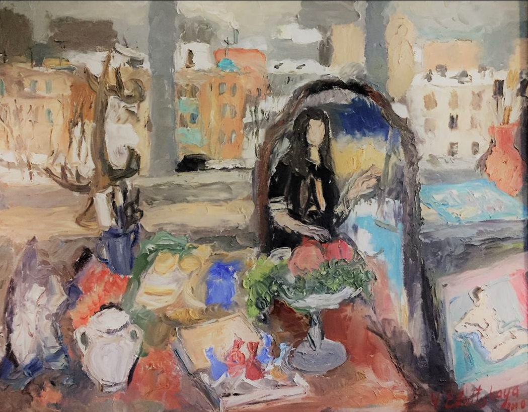    Вера Ельницкая. «Автопортрет в мастерской», 2010., фото: пресс-служба выставки