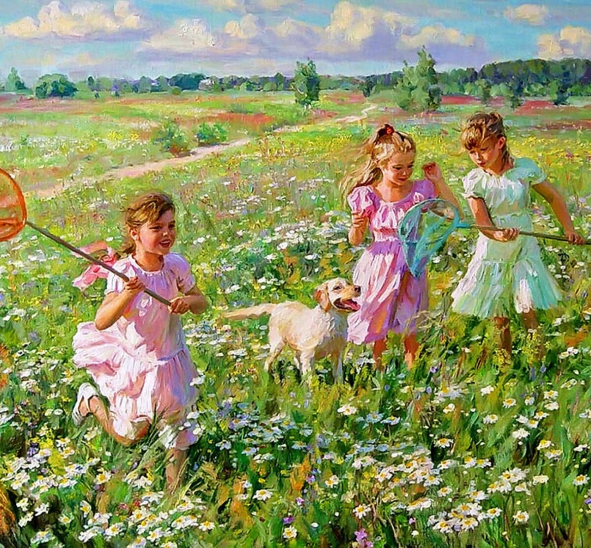 "На лугу" художник Александр Аверин