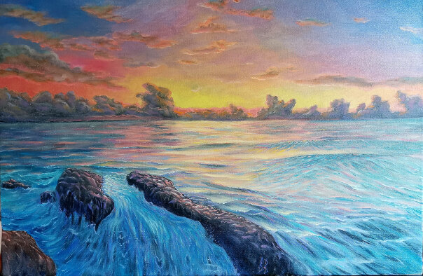 ЗИМИН В.  '' Бурлящее кипение'' масло, холст 40*60 см, цена 20 000р, доставка и почтой СДЭК