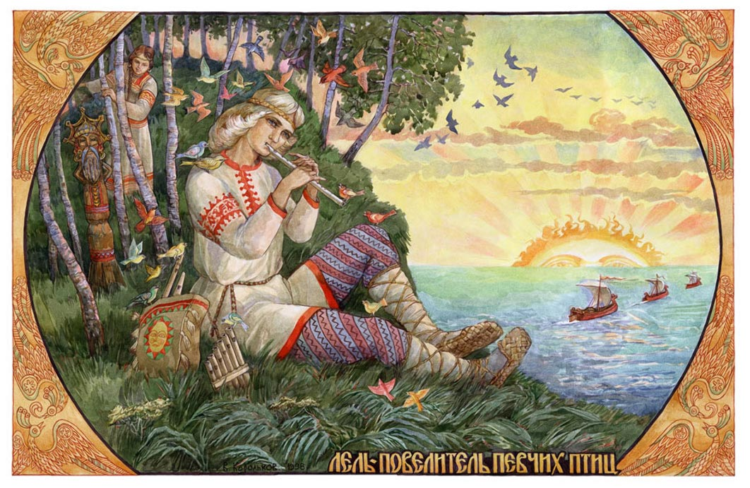 Иллюстрация Виктора Королькова "Лель - повелитель певчих птиц"  
Источник: https://stylishbag.ru/foto/viktor-korolkov-kartiny-98-foto.html