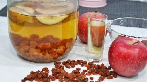 Настойка на Изюме с Яблоками. Очень простой, и вкусный рецепт ...