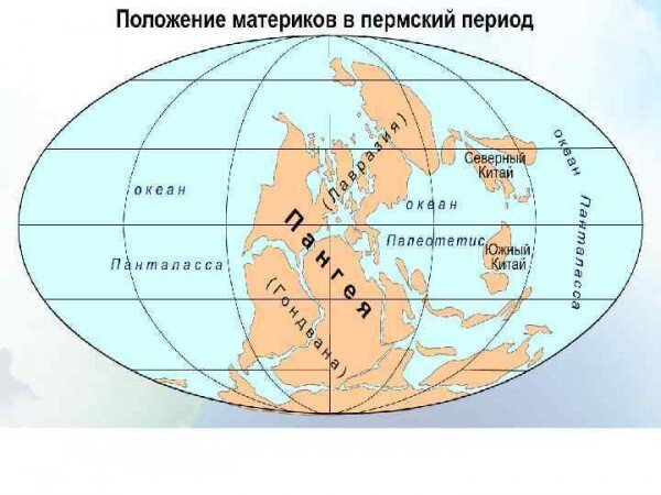 Пангея в пермский период 