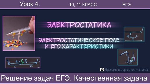 4. Напряженность электростатического поля. Подготовка к ЕГЭ, решение задач части 1 и 2, качественная задача. Тайм-коды в описании