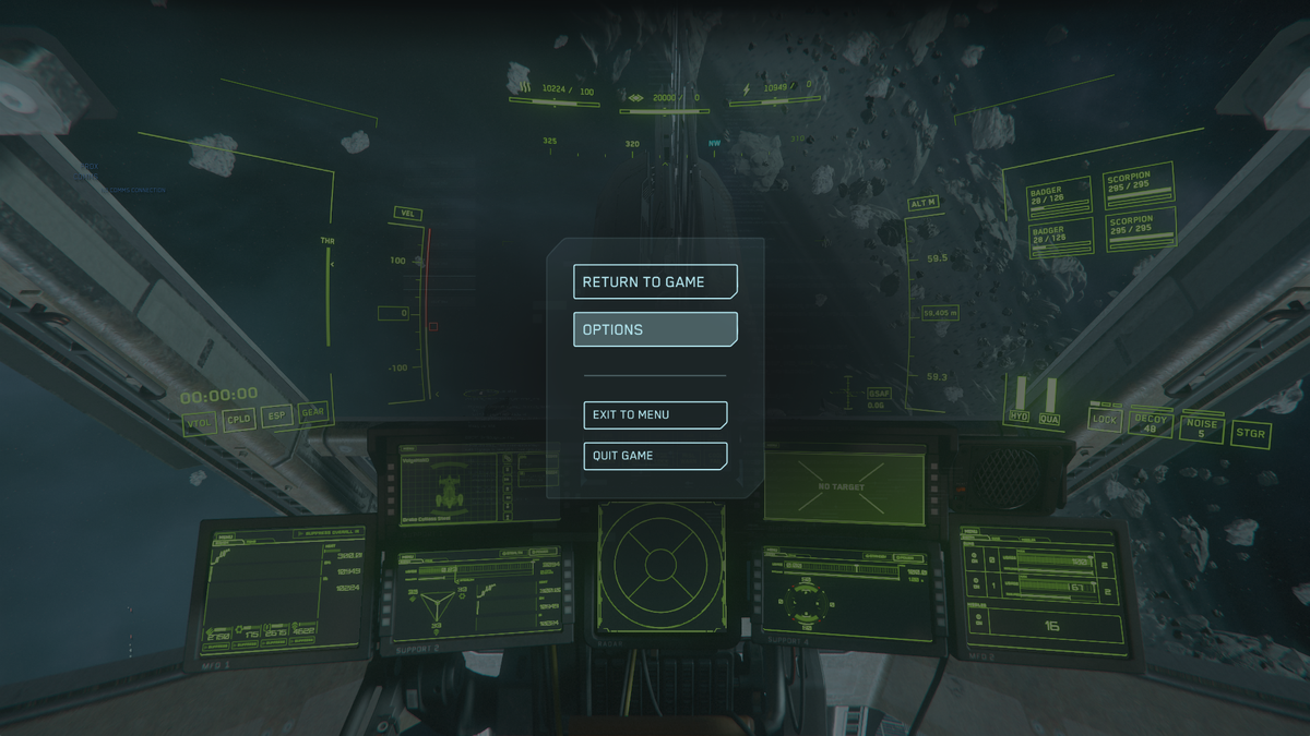 Кнопка Option вторая с верху в меню внутри игры.