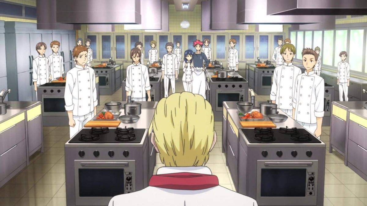Кадр из аниме "Кулинарные поединки Сомы"