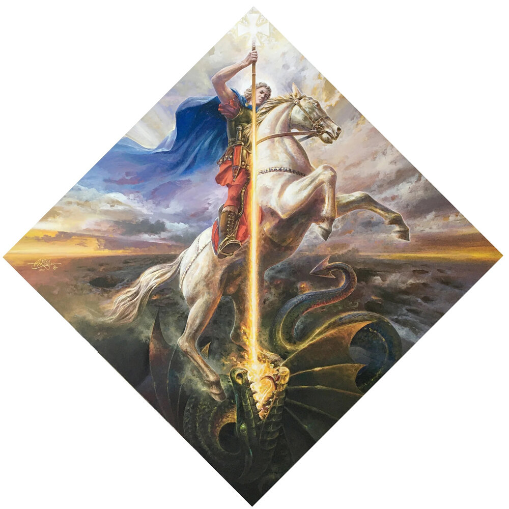    При смене традиционного формата на ромб пространство картины приобретает новое необычное звучание. Фото: предоставлено героем публикации.