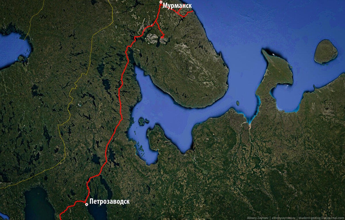 Маршрут петрозаводск мурманск на машине карта