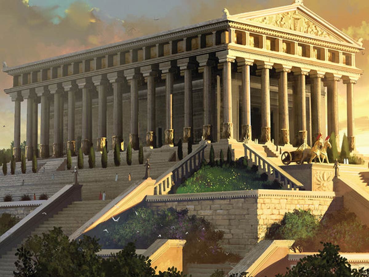 Дело было в городе Эфес в 356 году до н.э. Этот храм был построен при помощи одного из самых богатых людей Древней Греции - царя Лидии Крез. Храм был посвящён Артемиде Эфесской.