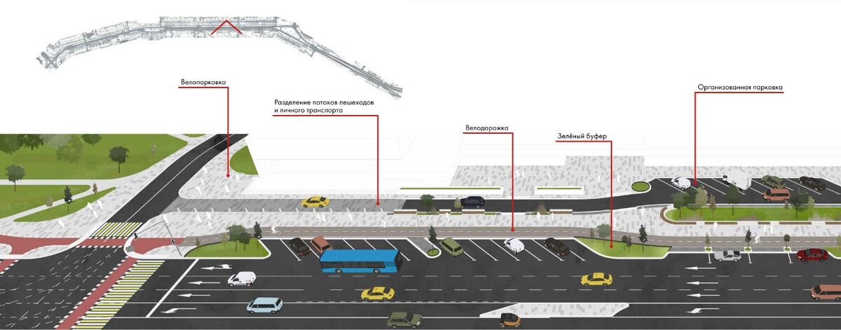   Участок Центрального проспекта Схема: ЦОДД 
