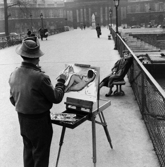 Я художник, я так вижу (c)  Фото: Robert Doisneau, 1953.  Ну, я точно не был таким раскованным живописцем :)