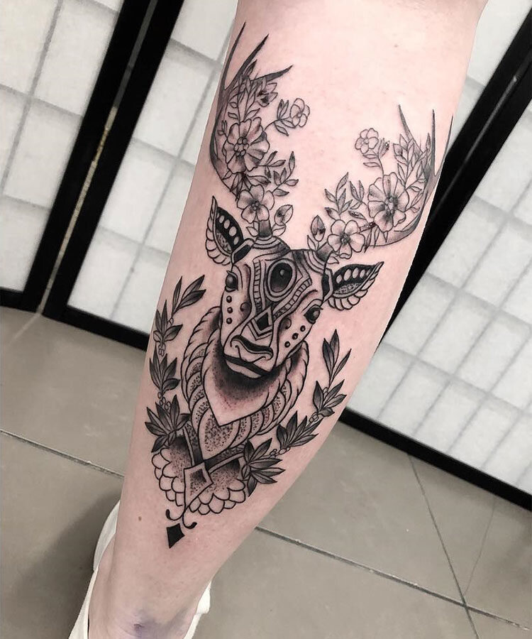 🦌Тату Олень🦌 Значение для Мужчин и Девушек: 60 Фото | TattooAssist