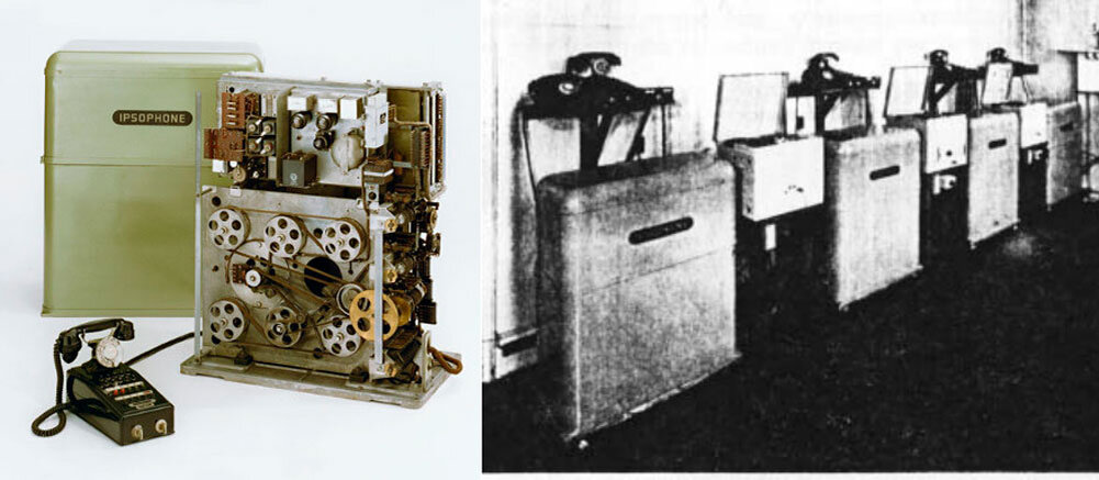 Ipsophone разработан в 1940-х годах Вилли Мюллером (см. Willy Müller & Co. KG ), сначала в Мюнхене, а затем в Швейцарии для серийного производства.  Продаваемый Ipsophon-Vertriebs GmbH Цюрих. Размеры аппарата - 710 х 820 х 420 мм.