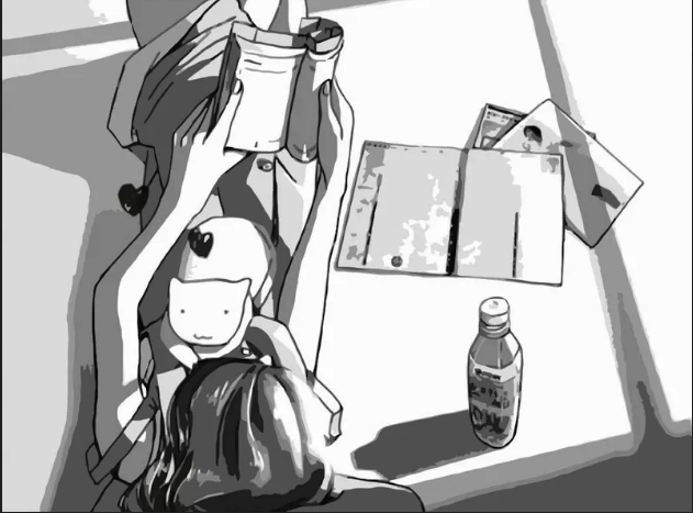 Кадр из аниме "Она и ее кот"