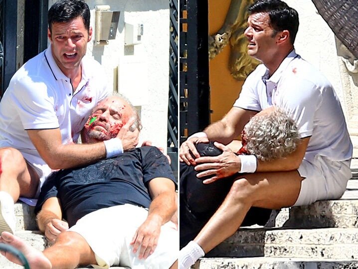 Кадры 2 сезона сериала "Американская история преступлений", посвященного расследованию дела об убийстве Джанни Версаче. Рики Мартин в роли  Антонио д’Амико любовника Джанни Версаче (Эдгар Рамирес)