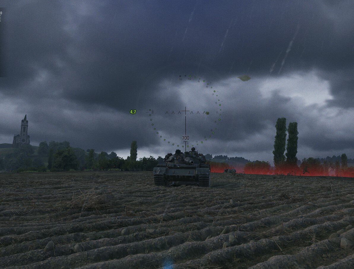 Дождь на карте Редшир в WOT