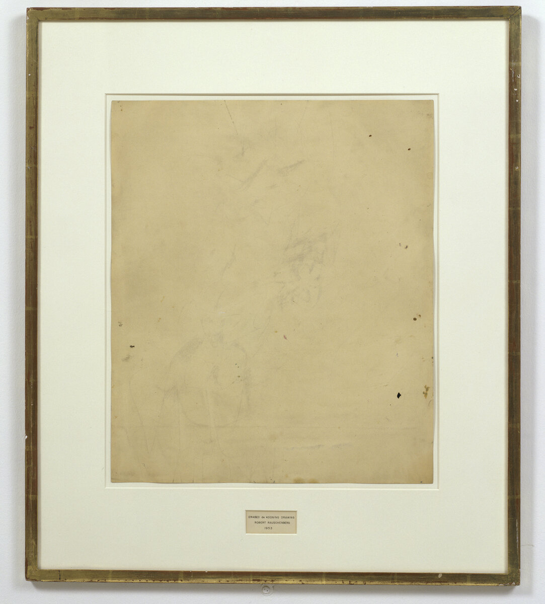 Роберт Раушенберг "Стёртый рисунок Де Кунинга" (Erased De Kooning Drawing), 1953 год