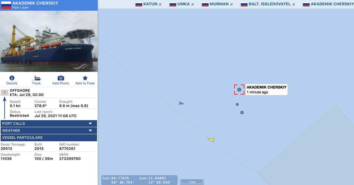 Академик Черский, Sivvuch, Ossoy, Artemis Offshore