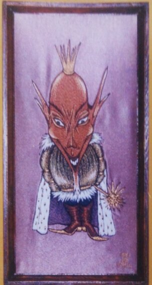 Фото из своего архива. Вышивка Тани по её рисунку. Царь -репей.