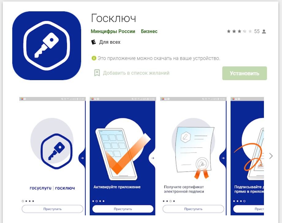 Мобильное приложение "Госключ"
