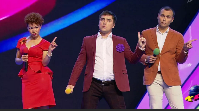 Кадр с концерта высшей лиги КВН Маслякова