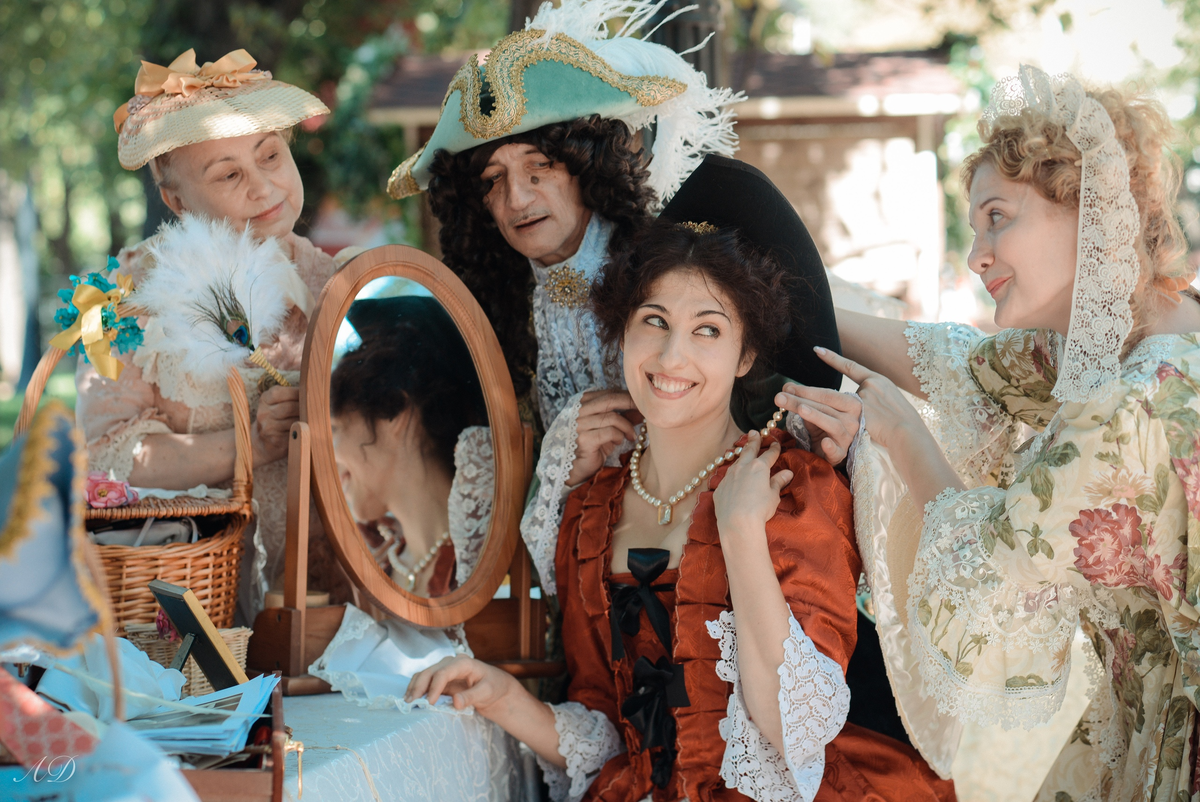 Работаем на фестивале "Времена и эпохи", площадка XVIII века, 2018. Фото (с) Дмитрий Левицкий