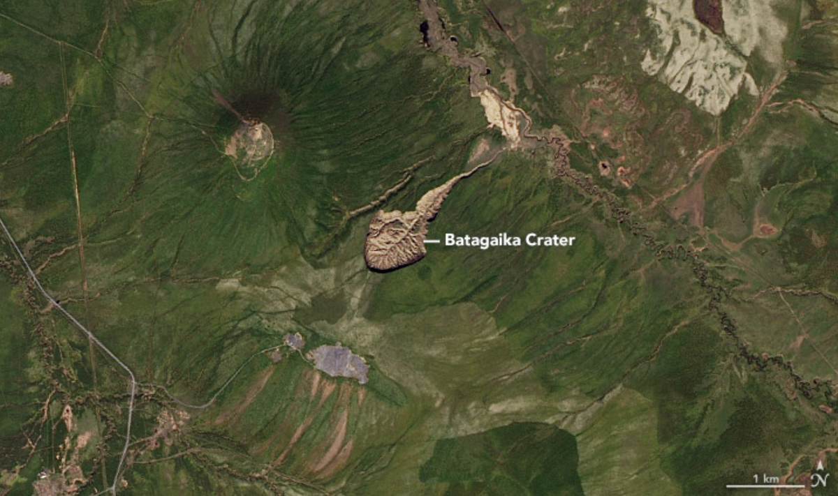 Вид на "дверь в подземный мир" из космоса